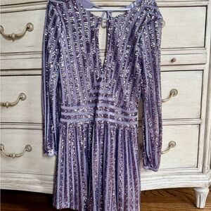 Anthropologie Lavender Sequin Dress